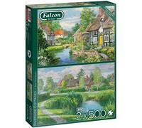 Puzzle Falcon Casette sulle rive del fiume 2×500 pezzi