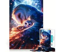 Puzzle "Famiglia di gufi tra le fiamme" da 1000 pezzi, gioco rilassante per lo sviluppo della mente, taglio di precisione, pezzo da collezione (38x52cm)