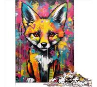 Puzzle Famiglie Regalo Banksy Graffiti Slum Fox Puzzle da 1000 pezzi adulti Bambini Puzzle in legno Puzzle adulti Regali Puzzle Giochi educativi 1000 pezzi （50x75 cm）