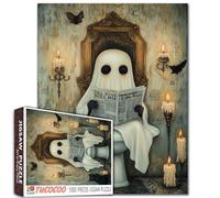 Puzzle fantasma di Halloween, 1000 pezzi, per adulti, The Horror Little Devil Reading Giornali, Puzzle impegnativo per la famiglia o gli amici, gioco impegnativo per la famiglia o gli amici, 50 x 70