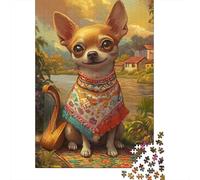 Puzzle Fantastico 1000 Pezzi, Chihuahua in Legno, Crea Momenti Indimenticabili, Adatto A Tutti, Facile Da Assemblare, Confezione Elegante