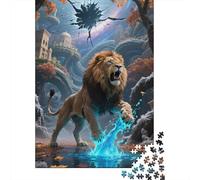 Puzzle Fantastico 1000 Pezzi, Leone in Legno, Crea Momenti Indimenticabili, Adatto A Tutti, Facile Da Assemblare, Confezione Elegante