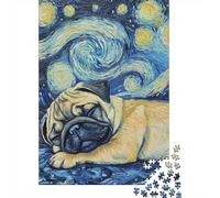 Puzzle Fantastico 1000 Pezzi, Pug in Legno, Crea Momenti Indimenticabili, Adatto A Tutti, Facile Da Assemblare, Confezione Elegante