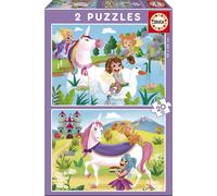 Puzzle Fantastico - EDUCA - Unicorni e Fate - 2x20 pezzi - Per Bambini