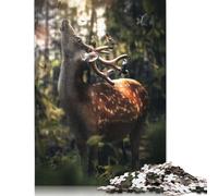 Puzzle fantasy a forma di cervo, difficile, rettangolare, in carta rigida, per adulti e bambini, 1000 pezzi (26x38 cm)