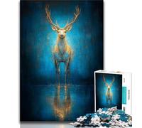 Puzzle fantasy a forma di cervo per adulti e adolescenti, aiuta il cervello a esercitare i giocattoli avvincenti per coltivare la pazienza, un'opera d'arte (38x26cm)