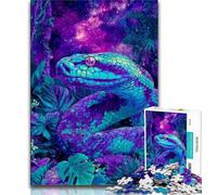 Puzzle fantasy a tema serpente per adolescenti, puzzle da 1000 pezzi, antistress per ammazzare il tempo in casa con poster abbinato e foglio di quiz, 50x75cm