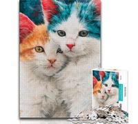 Puzzle fantasy art con gatti per adulti, 1000 pezzi, gioco stimolante, ideale come regalo per tutta la famiglia, 38x26cm