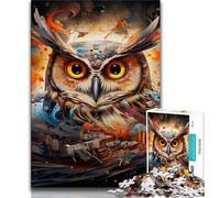 Puzzle Fantasy Art Owl da 1000 pezzi per adolescenti, gioco per famiglie, antistress, sfida difficile, collezione di artisti, belle arti (75x50cm)