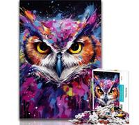 Puzzle Fantasy Art Owl da 1000 pezzi per adolescenti, gioco per famiglie, antistress, sfida difficile, collezione di artisti, belle arti (38x26cm)