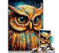 Puzzle fantasy art owl da 1000 pezzi per adolescenti, regalo per decomprimere il cervello, giocattolo educativo, regali di Babbo Natale segreto (50x75cm)