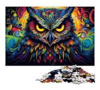 Puzzle Fantasy Art Owl da 1000 pezzi per adulti, ideale per divertimento in famiglia, relax e regali per le feste, 50x75CM / 19,68x29,52 pollici.