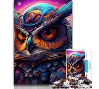 Puzzle fantasy art owl per adulti, puzzle da 1000 pezzi, aiuta il cervello a esercitare giocattoli avvincenti per coltivare la pazienza, un'opera d'arte (38x26cm)