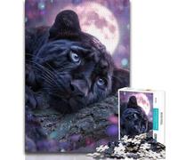 Puzzle fantasy Black Panther per adolescenti 1000 pezzi giocattoli educativi per l'apprendimento giochi per famiglie migliorano l'amore tra coppie (26x38cm)
