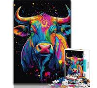 Puzzle Fantasy Buffalo da 1000 pezzi per adulti, difficile da completare ma divertente e umoristico, unico come decorazione per la casa e regalo (38x26cm)