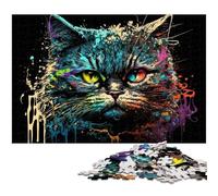 Puzzle Fantasy Cat da 1000 pezzi in cartone, decorazione fai da te, sfida per il cervello, per adulti, famiglia, regalo di Natale 26X38CM/10,23x14,96 pollici