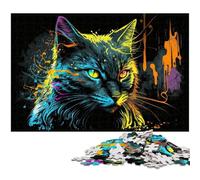 Puzzle Fantasy Cat da 1000 pezzi per adulti, puzzle in legno, regalo perfetto per l'arredamento della casa e per il divertimento delle feste, 50x75CM/19,68x29,52 pollici