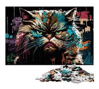Puzzle Fantasy Cat da 1000 pezzi per adulti, puzzle in legno, regalo perfetto per l'arredamento della casa e per il divertimento delle feste, 50x75CM/19,68x29,52 pollici