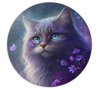 Puzzle Fantasy Cat da 1000 pezzi per adulti, puzzle rotondi da 1000 pezzi per adulti, sfida per la mente, attività educativa per adolescenti, 67,5x67,5 cm