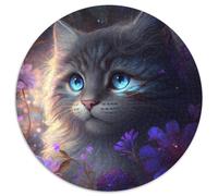 Puzzle Fantasy Cat da 1000 pezzi per adulti, puzzle rotondo da 1000 pezzi, gioco per adulti, regalo per famiglie, gioco interattivo, sfida mentale, 67,5x67,5 cm