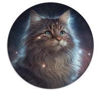 Puzzle Fantasy Cat da 1000 pezzi per adulti, puzzle rotondo da 1000 pezzi, gioco per adulti, regalo per famiglie, gioco interattivo, sfida mentale, 67,5x67,5 cm