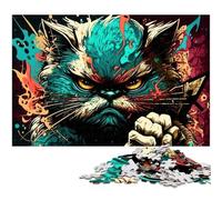 Puzzle Fantasy Cat da 1000 pezzi, puzzle in legno per adulti, rompicapo impegnativo, giocattolo rilassante per adolescenti, 50x75CM/19,68x29,52 pollici