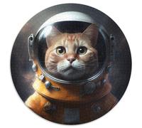 Puzzle Fantasy Cat da 1000 pezzi, puzzle rotondo da 1000 pezzi, ideale per gli innamorati, perfetto regalo di Natale, Capodanno e San Valentino, 67,5x67,5 cm.