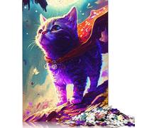 Puzzle Fantasy Cat Journey con immagini personalizzabili, 100% cartone riciclato, per bambini e adulti dai 12 anni, 1000 pezzi (75x50 cm)