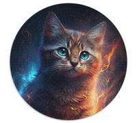 Puzzle Fantasy Cat per adulti, 1000 pezzi, gioco rompicapo rotondo, gioco interattivo per famiglie, adatto dai 14 anni in su, 67,5x67,5 cm.