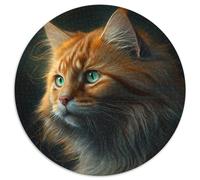 Puzzle Fantasy Cat per adulti, 1000 pezzi, puzzle rotondi per principianti, ideale come regalo di compleanno e per le feste, 67,5x67,5 cm.