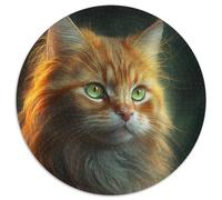 Puzzle Fantasy Cat per adulti, 1000 pezzi, puzzle rotondi per principianti, ideale come regalo di compleanno e per le feste, 67,5x67,5 cm.