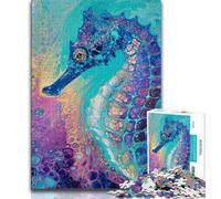 Puzzle fantasy cavalluccio marino da 1000 pezzi per adulti, difficile da completare ma divertente e umoristico gioco educativo per compleanni 38x26cm