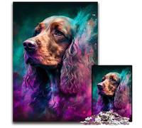 Puzzle fantasy Cocker Spaniel per adulti, puzzle in legno da 1000 pezzi, rompicapo fai da te per adolescenti, 50x75CM/19,68x29,52 pollici