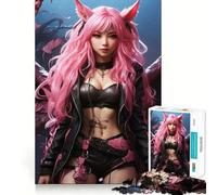 Puzzle fantasy con drago e ragazza anime per adulti,1000 pezzi,gioco di memoria,montaggio sicuro e stabile,gioco significativo per costruire connessioni (38x26cm)