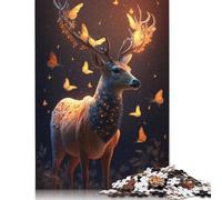 Puzzle fantasy con farfalle e cervi, rompicapo in cartone riciclato al 100% per bambini e adulti dai 12 anni in su, regali per la festa del papà, 1000 pezzi (26x38 cm)