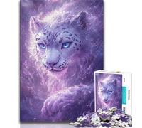Puzzle fantasy con leopardo delle nevi per adolescenti, 1000 pezzi, giocattolo educativo ideale come regalo per tutta la famiglia (75x50cm)