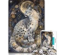 Puzzle fantasy con leopardo delle nevi per adolescenti, 1000 pezzi, sfida difficile contro lo stress, migliora l'amore tra coppie, 50x75cm
