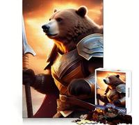 Puzzle fantasy con orso e spada, 1000 pezzi, per adolescenti, allenamento mentale, rilassante, divertente, taglio uniforme, pensato per Natale (38x26cm)