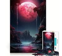 Puzzle fantasy con paesaggio lunare rosso per adulti, 1000 pezzi, gioco di logica mentale, rilassante e divertente, taglio preciso, piacevole sorpresa (50x75cm)
