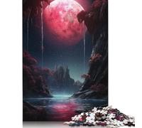 Puzzle fantasy con paesaggio lunare rosso, rettangolari, in cartone, regalo per bambini dai 12 anni in su, 520 pezzi (52x38 cm)