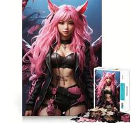 Puzzle fantasy con ragazza anime e drago per adulti,1000 pezzi,gioco di memoria e allenamento per la mente,taglio preciso,finitura di alta qualità,un modo coinvolgente per passare il tempo libero