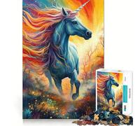 Puzzle fantasy con unicorno e cavallo,1000 pezzi,gioco creativo di abilità,componenti robusti e ben rifiniti,ideale da portare in viaggio,gioco per allenare la mente (50x75cm)
