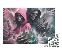 Puzzle fantasy da 1000 pezzi con angeli della morte, mietitori e coppia, per adulti dai 12 anni in su, gioco educativo, decorazione per la casa, stimolante, per compleanni, 38x26 cm.