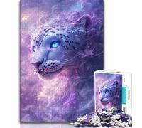 Puzzle fantasy da 1000 pezzi con leopardo delle nevi per adolescenti, giocattoli, giochi educativi antistress, adatti per la decorazione della scrivania (75x50cm)