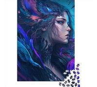 Puzzle fantasy da 1000 pezzi con ritratto di angelo per adulti e adolescenti, puzzle in legno sostenibili per adulti | Giochi da 1000 pezzi (75x50 cm)