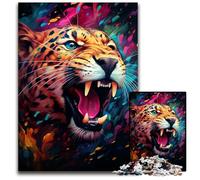 Puzzle fantasy da 1000 pezzi per adulti con leopardo nella giungla attività educativa per adolescenti regalo per la sfida del cervello 1000 pezzi (75x50 cm)