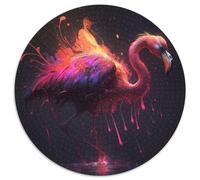 Puzzle Fantasy Flamingo da 1000 pezzi per adulti, puzzle rotondo da 1000 pezzi, gioco creativo per famiglie e decorazioni per la casa, regalo di Natale perfetto per adolescenti, 67,5x67,5 cm.
