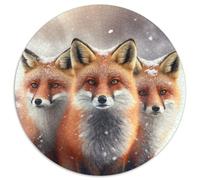 Puzzle Fantasy Fox da 1000 pezzi per adulti, puzzle rotondo da 1000 pezzi, attività per famiglie, decorazioni fai da te per la casa, regalo di Natale, 67,5x67,5 cm