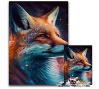 Puzzle Fantasy Fox per adulti, 1000 pezzi, puzzle in legno, divertimento per serate di gioco in famiglia, opera d'arte decorativa fai da te, 50x75CM/19,68x29,52 pollici