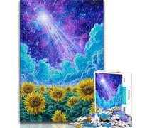 Puzzle fantasy girasole da 1000 pezzi per adulti, difficile da completare ma divertente e umoristico gioco educativo per compleanni 50x75cm